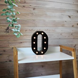 Steel Marquee Letter O Black Font Home Decor High-End Custom Zinc Metal Marquee Light Marquee Sign