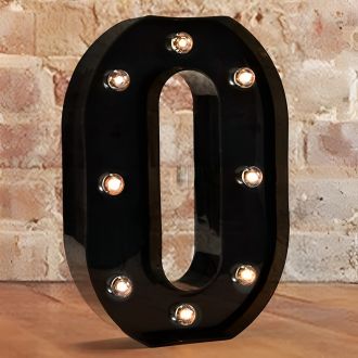 Steel Marquee Letter O Black Font Room Decor High-End Custom Zinc Metal Marquee Light Marquee Sign