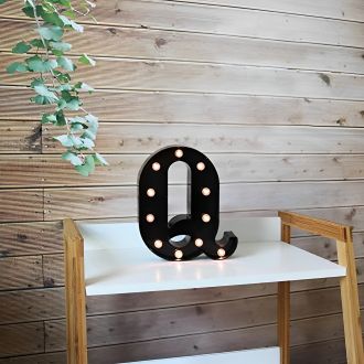 Steel Marquee Letter Q Black Font Home Decor High-End Custom Zinc Metal Marquee Light Marquee Sign