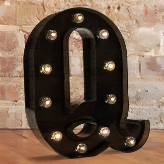 Steel Marquee Letter Q Black Font Room Decor High-End Custom Zinc Metal Marquee Light Marquee Sign
