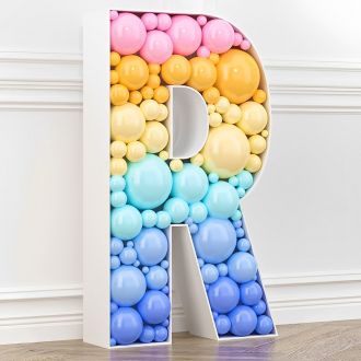 Steel Marquee Letter R Colorful Mosaic Balloon High-End Custom Zinc Metal Marquee Light Marquee Sign