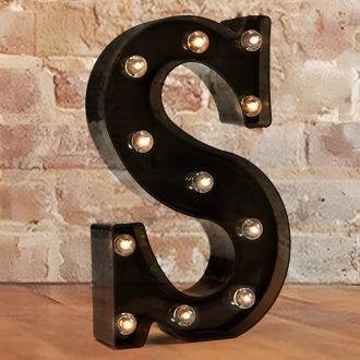 Steel Marquee Letter S Black Font Room Decor High-End Custom Zinc Metal Marquee Light Marquee Sign