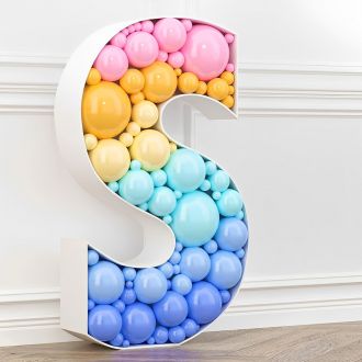 Steel Marquee Letter S Colorful Mosaic Balloon High-End Custom Zinc Metal Marquee Light Marquee Sign