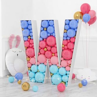 Steel Marquee Letter W Colorful Mosaic Balloon High-End Custom Zinc Metal Marquee Light Marquee Sign