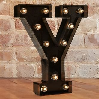 Steel Marquee Letter Y Black Font Home Decor High-End Custom Zinc Metal Marquee Light Marquee Sign