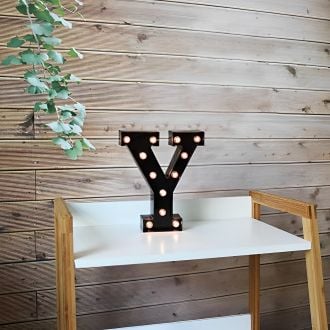 Steel Marquee Letter Y Black Font High-End Custom Zinc Metal Marquee Light Marquee Sign