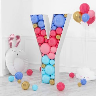 Steel Marquee Letter Y Mosaic Balloon High-End Custom Zinc Metal Marquee Light Marquee Sign