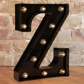 Steel Marquee Letter Z Black Font Home Decor High-End Custom Zinc Metal Marquee Light Marquee Sign