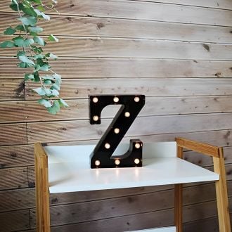 Steel Marquee Letter Z Black Font High-End Custom Zinc Metal Marquee Light Marquee Sign
