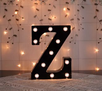 Steel Marquee Letter Z Black Font Room Decor High-End Custom Zinc Metal Marquee Light Marquee Sign