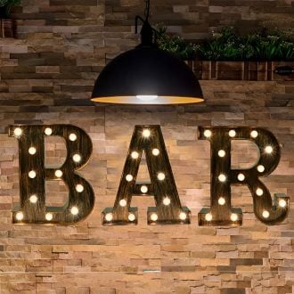 Steel Marquee Letter Lighted Bar Led High-End Custom Zinc Metal Marquee Light Marquee Sign
