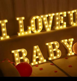 Steel Marquee Letter I love U Baby High-End Custom Zinc Metal Marquee Light Marquee Sign