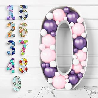 Steel Marquee Letter Number 0 Colorful Mosaic Balloon High-End Custom Zinc Metal Marquee Light Marquee Sign