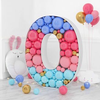 Steel Marquee Letter Number 0 Mosaic Balloon High-End Custom Zinc Metal Marquee Light Marquee Sign