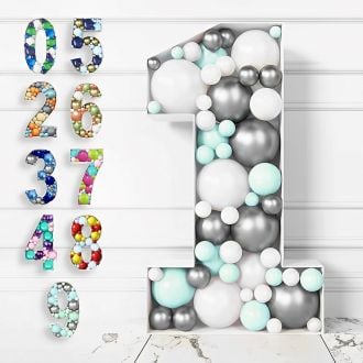 Steel Marquee Letter Number 1 Colorful Mosaic Balloon High-End Custom Zinc Metal Marquee Light Marquee Sign