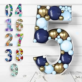 Steel Marquee Letter Number 5 Colorful Mosaic Balloon High-End Custom Zinc Metal Marquee Light Marquee Sign