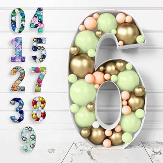 Steel Marquee Letter Number 6 Colorful Mosaic Balloon High-End Custom Zinc Metal Marquee Light Marquee Sign