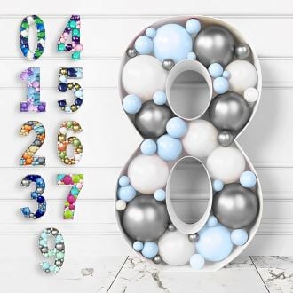 Steel Marquee Letter Number 8 Colorful Mosaic Balloon High-End Custom Zinc Metal Marquee Light Marquee Sign