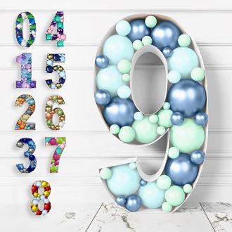 Steel Marquee Letter Number 9 Colorful Mosaic Balloon High-End Custom Zinc Metal Marquee Light Marquee Sign
