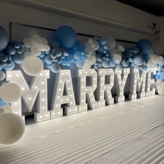 Steel Marquee Letter Marry Me Proposal Wedding Party High-End Custom Zinc Metal Marquee Light Marquee Sign