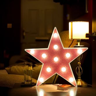 Steel Marquee Letter Warm White Star High-End Custom Zinc Metal Marquee Light Marquee Sign