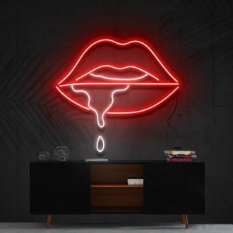 Lips Dripping Multicolour Neon Sign