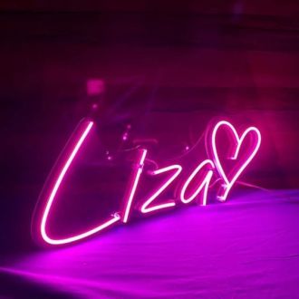 Lisa Neon Name Signs With Heart Pink Neon Sign