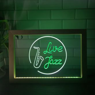 Live Jazz Music Dual LED Neon Sign
