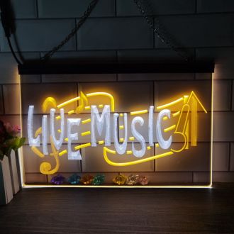 Live Music Dual LED Neon Sign
