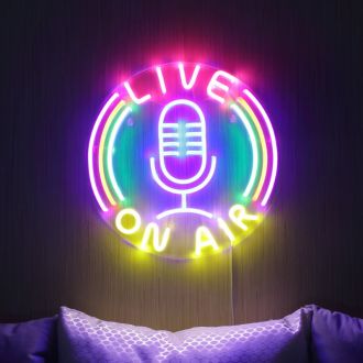Live On Air Dual LED Neon Sign