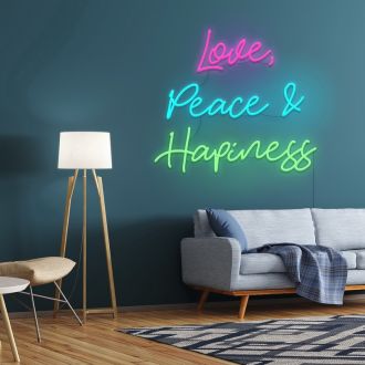 Love Peace And Happiness Neon Sign