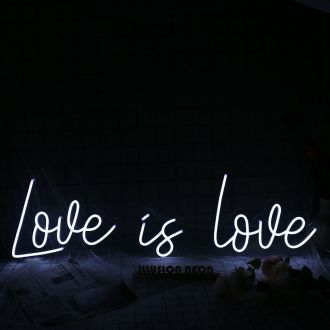 Love Is Love White Neon Sign