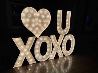 Steel Marquee Letter Love U Heart XOXO High-End Custom Zinc Metal Marquee Light Marquee Sign
