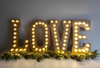 Steel Marquee Letter Love Wedding High-End Custom Zinc Metal Marquee Light Marquee Sign