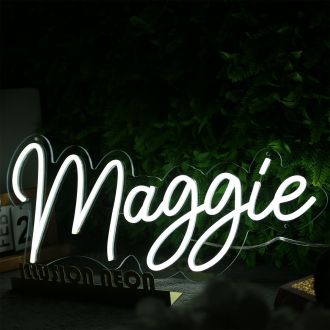 Maggie White Neon Sign