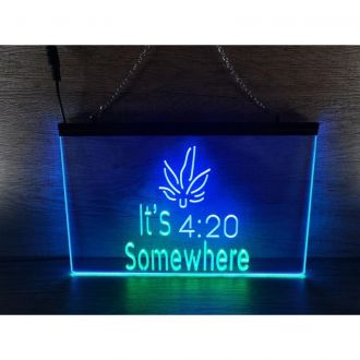 Marijuana Its 420 Weed Dual LED Neon Sign