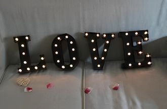 Steel Marquee Letter Love Black High-End Custom Zinc Metal Marquee Light Marquee Sign