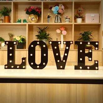 Steel Marquee Letter Love Black Lighted Led High-End Custom Zinc Metal Marquee Light Marquee Sign