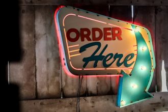 Order Here Marquee Sign Light Up Sign Customizable Marquee Light
