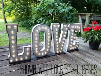 Steel Marquee Letter Love High-End Custom Zinc Metal Marquee Light Marquee Sign