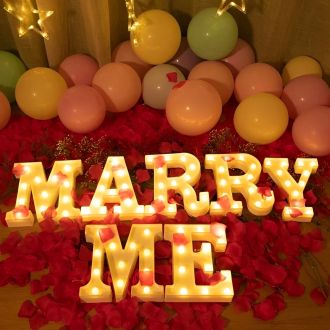 Marry Me Warm White Romantic Proposal Marquee Light