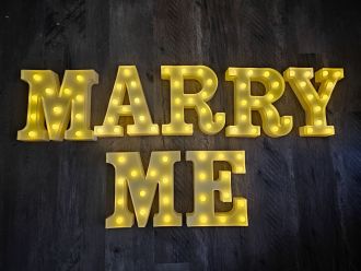 Marry Me Warm White Romantic Proposal Prop Marquee Light