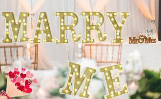 Steel Marquee Letter MARRY ME Wedding High-End Custom Zinc Metal Marquee Light Marquee Sign