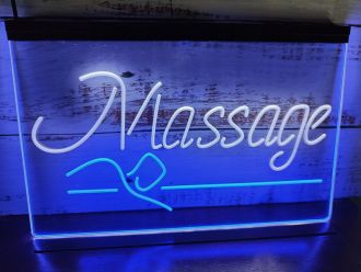 Massage Therapy v1 Dual LED Neon Sign