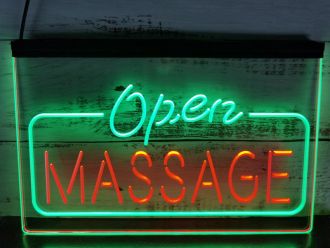 Massage Therapy v2 Dual LED Neon Sign