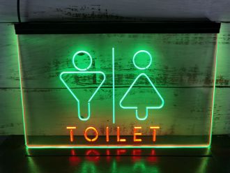 Men Women Toilet Dual LED Neon Sign