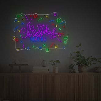Merry Chirstmas With Color Bars LED Neon Sign