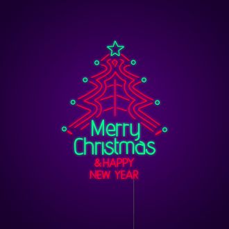 Merry Christmas And Happy New Year Neon Sign