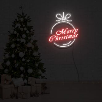 Merry Christmas Circle Text Neon Sign Lights Night Lamp Led Neon Sign Light For Home Party MG10249