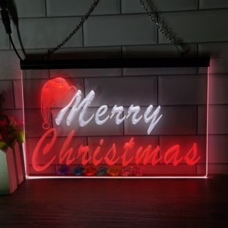 Merry Christmas Dual LED Neon Sign
